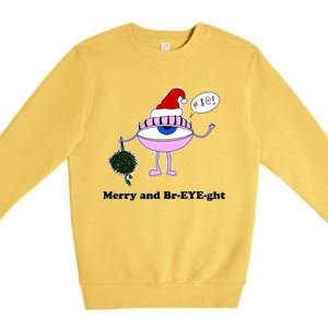 Giant Eyeball Number 2 Merry And Bright Holiday Premium Crewneck Sweatshirt