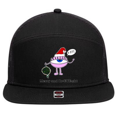 Giant Eyeball Number 2 Merry And Bright Holiday 7 Panel Mesh Trucker Snapback Hat