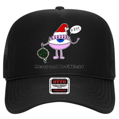 Giant Eyeball Number 2 Merry And Bright Holiday High Crown Mesh Back Trucker Hat