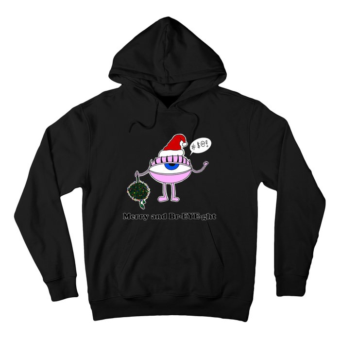 Giant Eyeball Number 2 Merry And Bright Holiday Hoodie