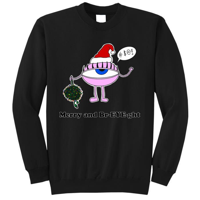 Giant Eyeball Number 2 Merry And Bright Holiday Sweatshirt