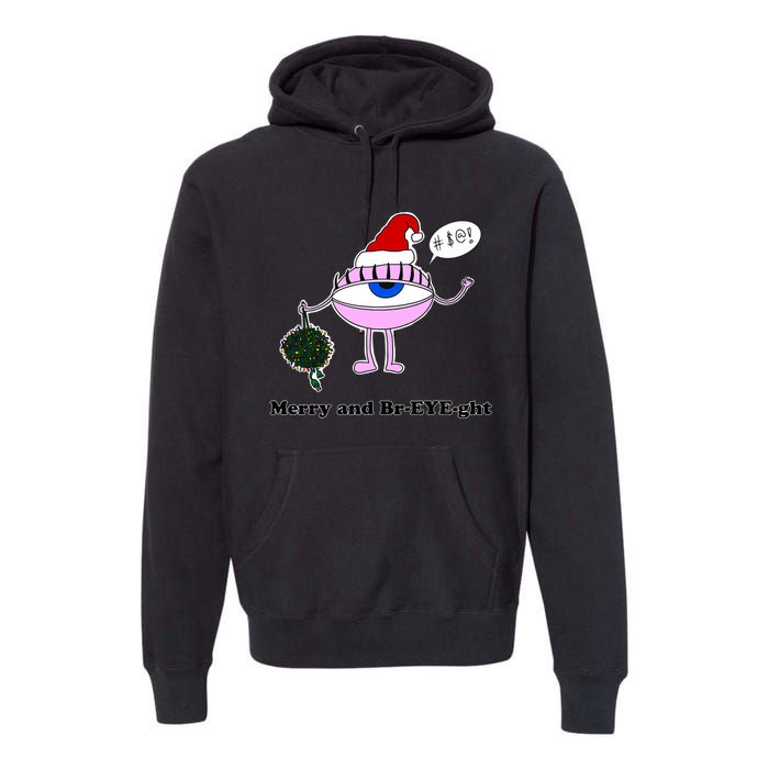 Giant Eyeball Number 2 Merry And Bright Holiday Premium Hoodie