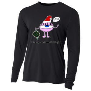 Giant Eyeball Number 2 Merry And Bright Holiday Cooling Performance Long Sleeve Crew