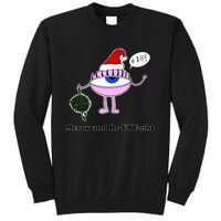 Giant Eyeball Number 2 Merry And Bright Holiday Tall Sweatshirt