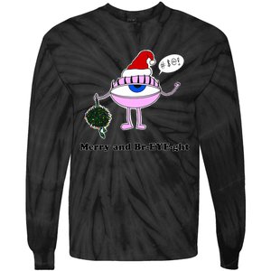 Giant Eyeball Number 2 Merry And Bright Holiday Tie-Dye Long Sleeve Shirt