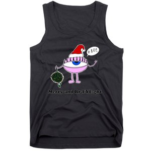 Giant Eyeball Number 2 Merry And Bright Holiday Tank Top