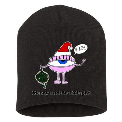 Giant Eyeball Number 2 Merry And Bright Holiday Short Acrylic Beanie