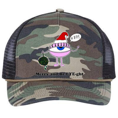 Giant Eyeball Number 2 Merry And Bright Holiday Retro Rope Trucker Hat Cap