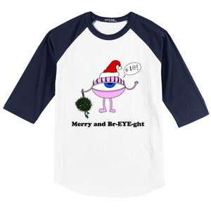 Giant Eyeball Number 2 Merry And Bright Holiday Baseball Sleeve Shirt