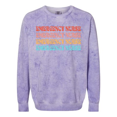 Groovy ER Nurse Emergency Room Nurse School Colorblast Crewneck Sweatshirt