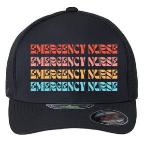 Groovy ER Nurse Emergency Room Nurse School Flexfit Unipanel Trucker Cap