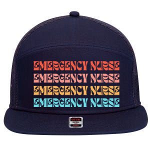 Groovy ER Nurse Emergency Room Nurse School 7 Panel Mesh Trucker Snapback Hat