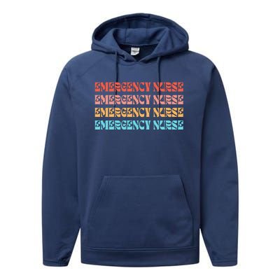 Groovy ER Nurse Emergency Room Nurse School Performance Fleece Hoodie