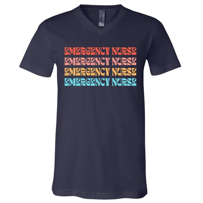 Groovy ER Nurse Emergency Room Nurse School V-Neck T-Shirt