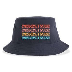 Groovy ER Nurse Emergency Room Nurse School Sustainable Bucket Hat