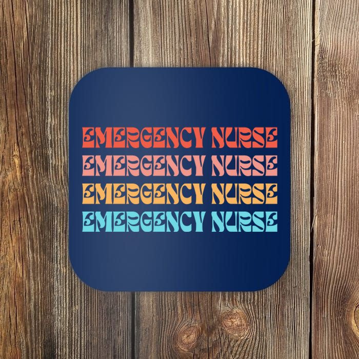 Groovy ER Nurse Emergency Room Nurse School Coaster