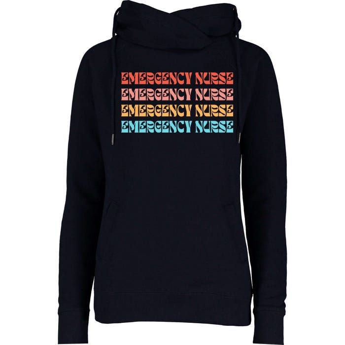 Groovy ER Nurse Emergency Room Nurse School Womens Funnel Neck Pullover Hood