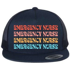 Groovy ER Nurse Emergency Room Nurse School Flat Bill Trucker Hat