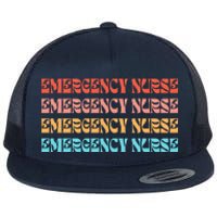 Groovy ER Nurse Emergency Room Nurse School Flat Bill Trucker Hat