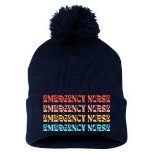 Groovy ER Nurse Emergency Room Nurse School Pom Pom 12in Knit Beanie