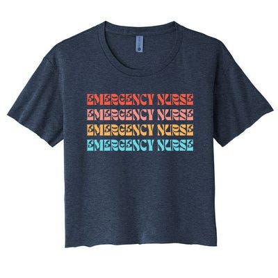 Groovy ER Nurse Emergency Room Nurse School Women's Crop Top Tee