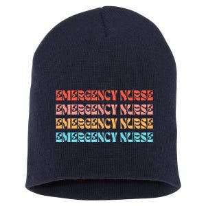 Groovy ER Nurse Emergency Room Nurse School Short Acrylic Beanie