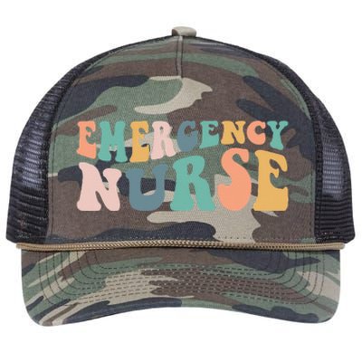 Groovy ER Nurse Emergency Room Nurse School Women Nursing Retro Rope Trucker Hat Cap