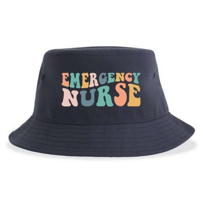 Groovy ER Nurse Emergency Room Nurse School Women Nursing Sustainable Bucket Hat