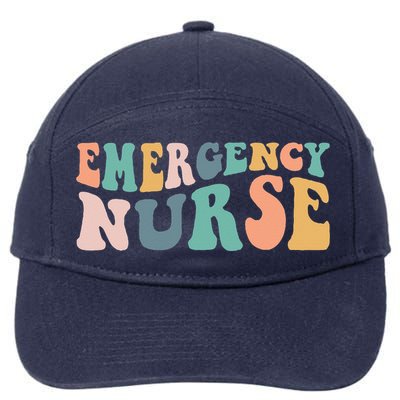 Groovy ER Nurse Emergency Room Nurse School Women Nursing 7-Panel Snapback Hat