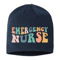 Groovy ER Nurse Emergency Room Nurse School Women Nursing Sustainable Beanie