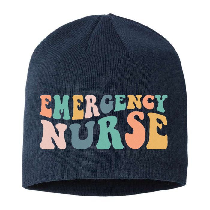 Groovy ER Nurse Emergency Room Nurse School Women Nursing Sustainable Beanie