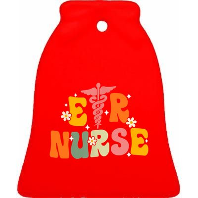 Groovy Er Nurse Emergency Room Nurse Nursing Ceramic Bell Ornament