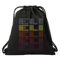 Graphic Eli Name Initial Letter E Design Drawstring Bag