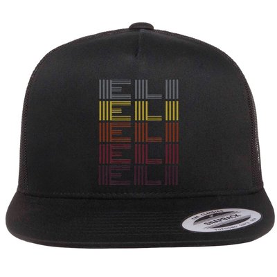 Graphic Eli Name Initial Letter E Design Flat Bill Trucker Hat