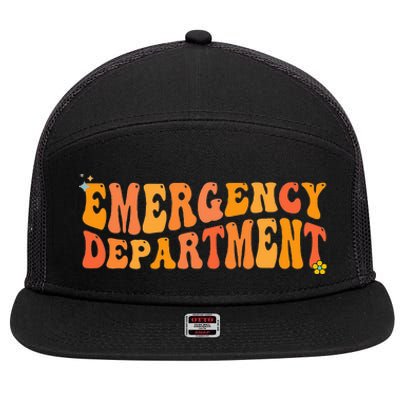 Groovy Emergency Nurse ED Nurse ER Emergency Department 7 Panel Mesh Trucker Snapback Hat