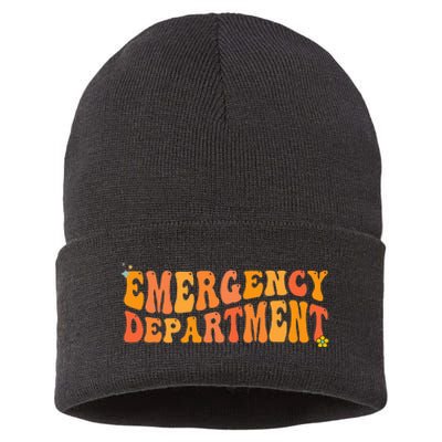 Groovy Emergency Nurse ED Nurse ER Emergency Department Sustainable Knit Beanie