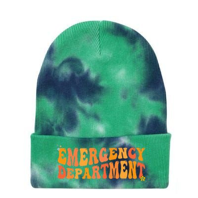 Groovy Emergency Nurse ED Nurse ER Emergency Department Tie Dye 12in Knit Beanie