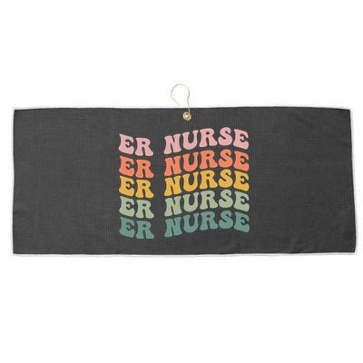 groovy ER Nurse Emergency Room Nurse School Large Microfiber Waffle Golf Towel