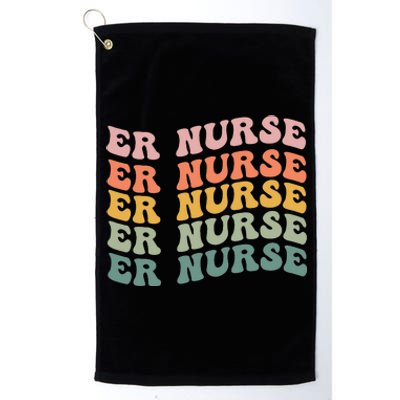 groovy ER Nurse Emergency Room Nurse School Platinum Collection Golf Towel