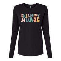 groovy ER Nurse Emergency Room Nurse School  nursing Womens Cotton Relaxed Long Sleeve T-Shirt