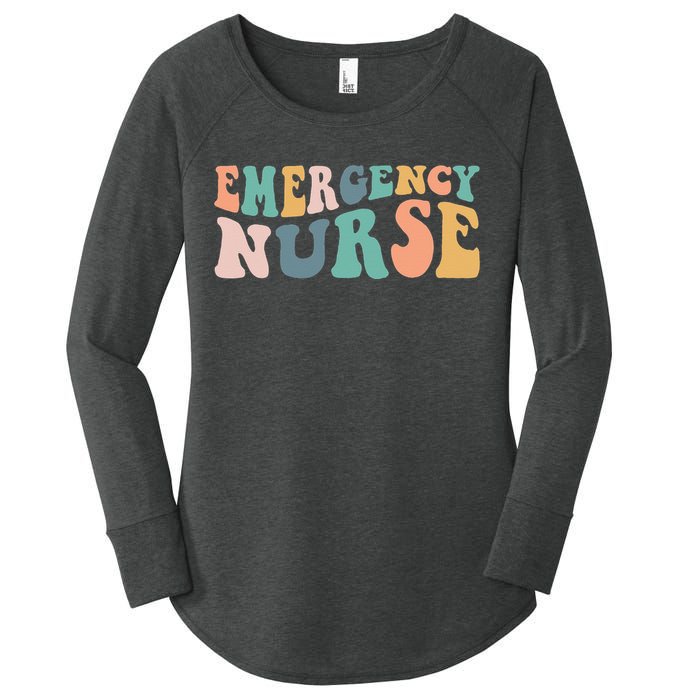 groovy ER Nurse Emergency Room Nurse School  nursing Women's Perfect Tri Tunic Long Sleeve Shirt