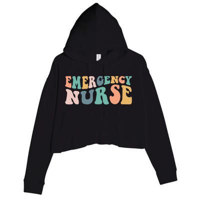 groovy ER Nurse Emergency Room Nurse School  nursing Crop Fleece Hoodie