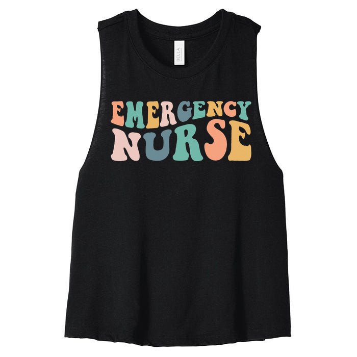 groovy ER Nurse Emergency Room Nurse School  nursing Women's Racerback Cropped Tank