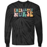 groovy ER Nurse Emergency Room Nurse School  nursing Tie-Dye Long Sleeve Shirt