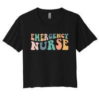 groovy ER Nurse Emergency Room Nurse School  nursing Women's Crop Top Tee