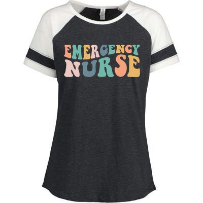 groovy ER Nurse Emergency Room Nurse School  nursing Enza Ladies Jersey Colorblock Tee