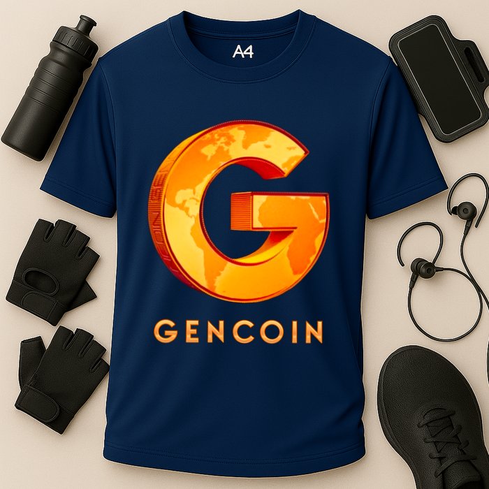 Gencoin Crypto Logo Cooling Performance Crew T-Shirt