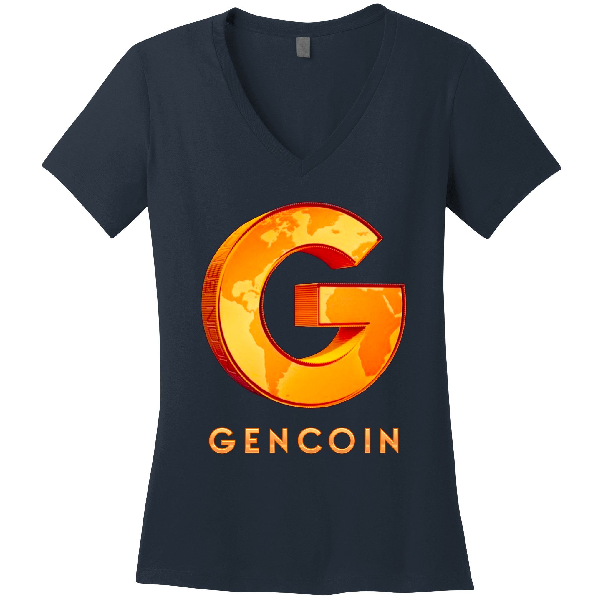 Gencoin Crypto Logo Women's V-Neck T-Shirt