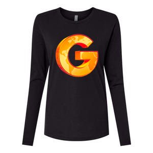 Gencoin G Logo Womens Cotton Relaxed Long Sleeve T-Shirt