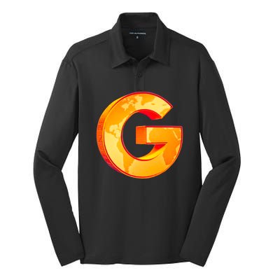 Gencoin G Logo Silk Touch Performance Long Sleeve Polo